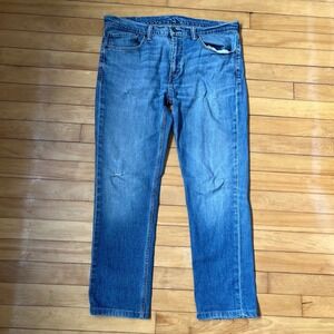 Levis 511 Slim Fit Jeans Mens 36x32 Blue Medium Wash Distressed Denim Pants